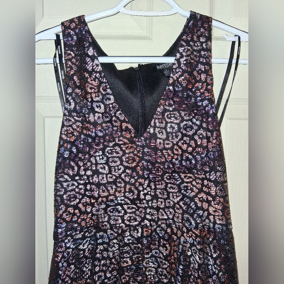Kensie Multicolor Metallic Shimmer Leopard Print Formal Dress - Picture 2 of 5